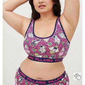 Torrid Bralette - Cotton Disney Villains Leopard Pink Size 2X NWT